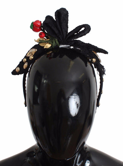 Dolce & Gabbana Diadem Headband Tiara Berry Fruit Crystal Bow Hair