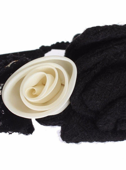 Dolce & Gabbana Diadem Headband Tiara White Rose Crystal Hair Gold