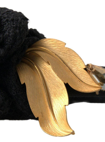 Dolce & Gabbana Diadem Headband Tiara White Rose Crystal Hair Gold