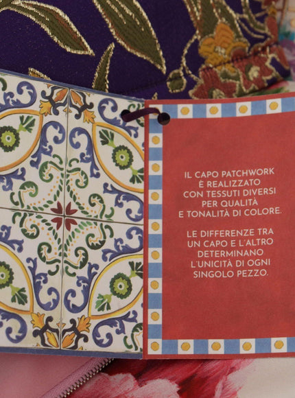 Dolce & Gabbana Dress Midi Patchwork Floral Jaquard Silk