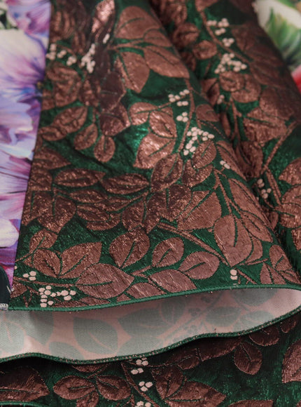 Dolce & Gabbana Dress Midi Patchwork Floral Jaquard Silk
