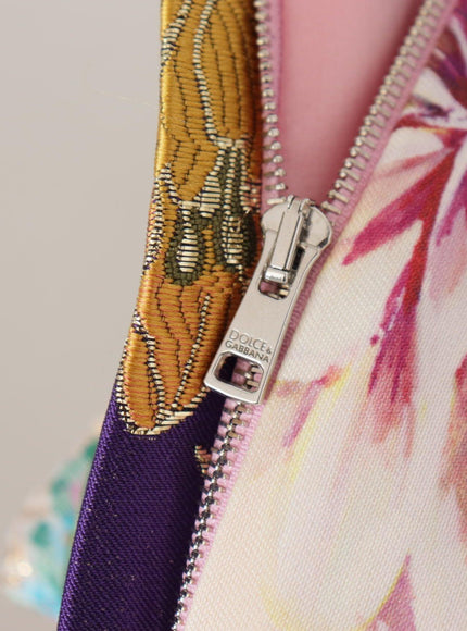 Dolce & Gabbana Dress Midi Patchwork Floral Jaquard Silk