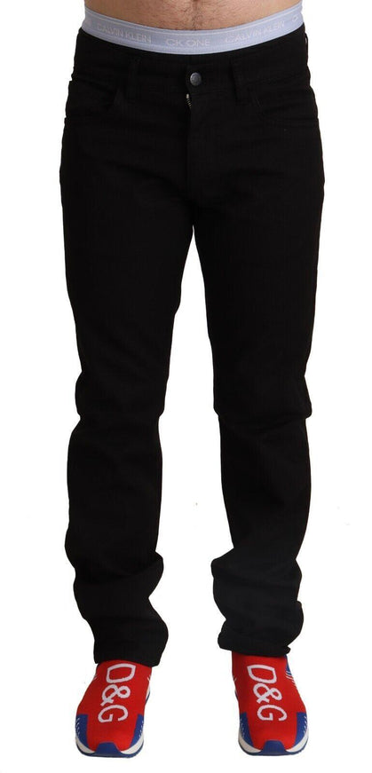 Dolce & Gabbana Black Cotton Straight Men Jeans STAFF Pants - Ellie Belle