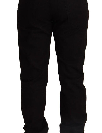 Dolce & Gabbana Black Cotton Straight Men Jeans STAFF Pants - Ellie Belle