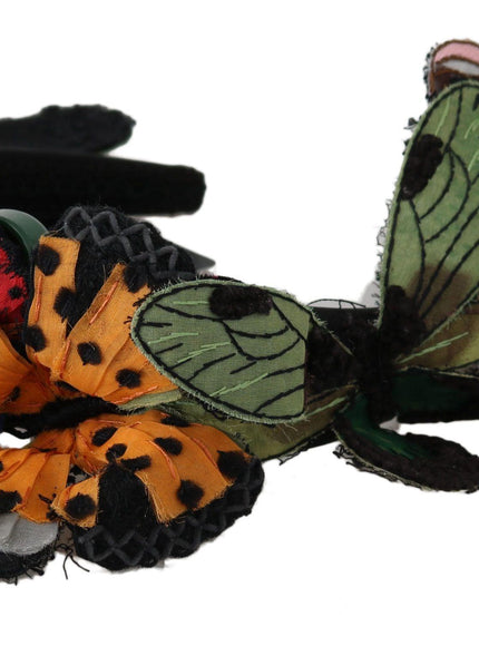 Dolce & Gabbana Floral Butterfly Sequin Diadem Tiara Headband - Ellie Belle