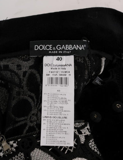 Dolce & Gabbana Floral Macramé Lace Crystal Button Skirt - Ellie Belle
