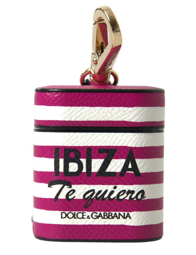 Dolce & Gabbana Fuchsia Dauphine Leather Logo Airpods Case - Ellie Belle