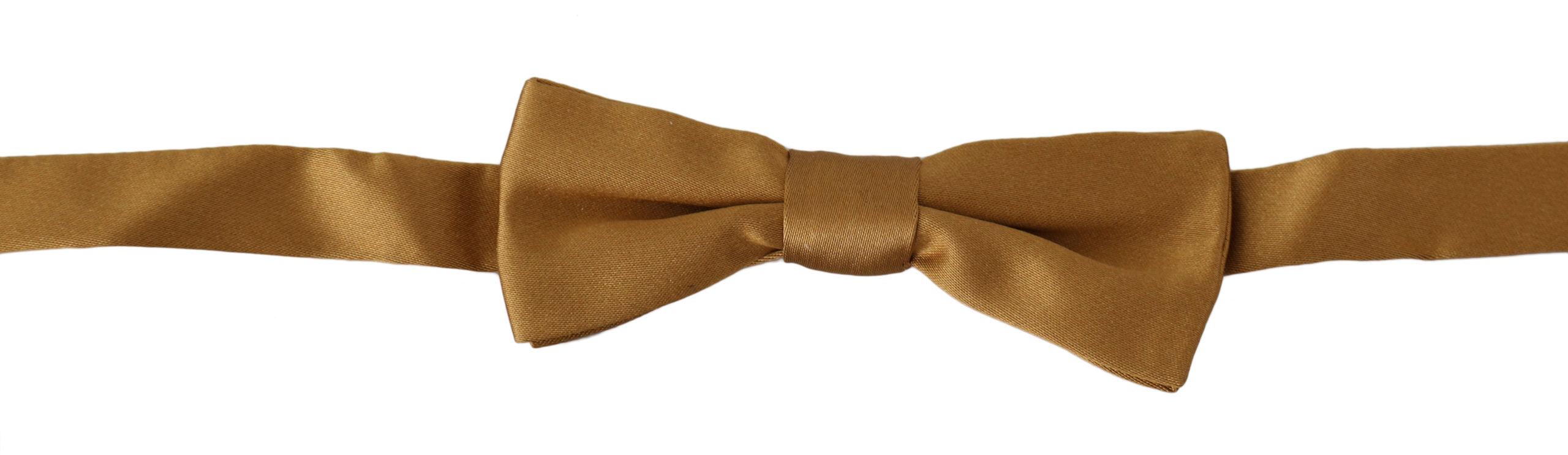 Dolce & Gabbana Gold 100% Silk Adjustable Neck Papillon Men Bow Tie - Ellie Belle