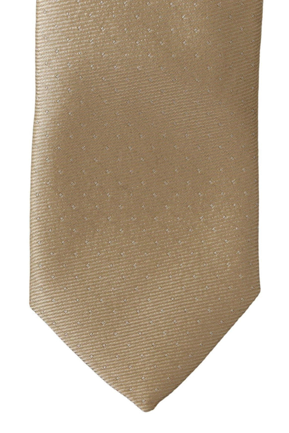 Dolce & Gabbana Gold 100% Silk Dotted 6cm Wide Classic Tie - Ellie Belle