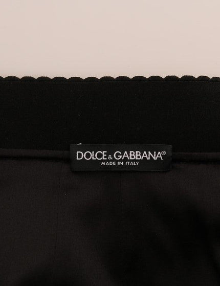 Dolce & Gabbana Gold Black Short Mini Skirt - Ellie Belle