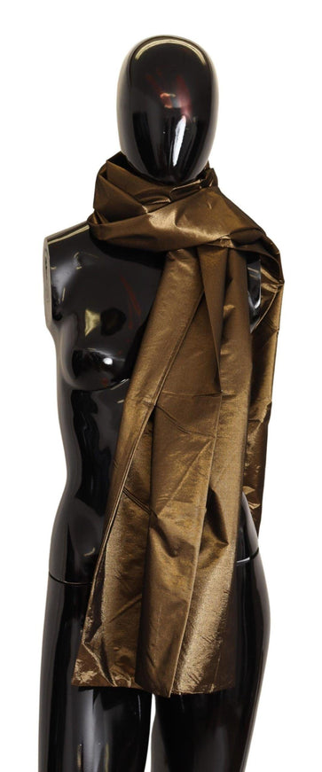 Dolce & Gabbana Gold Blend Shawl Wrap Metallic Bronze Scarf - Ellie Belle