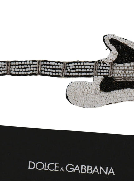 Dolce & Gabbana Gold Brass Beaded Guitar Pin Accessory Brooch - Ellie Belle