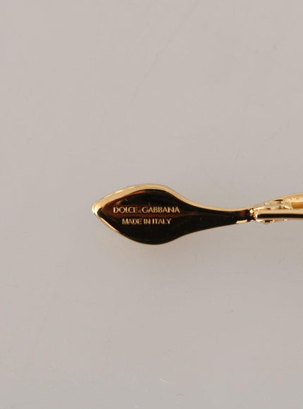 Dolce & Gabbana Gold Brass Crystal Spilla Serpente Mens Brooch Pin - Ellie Belle