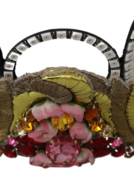 Dolce & Gabbana Gold Brass Floral Crystals LED Lights Crown Tiara Diadem - Ellie Belle