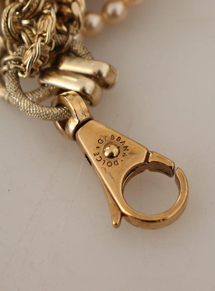 Dolce & Gabbana Gold Brass Sicily Purple Crystal Necklace - Ellie Belle