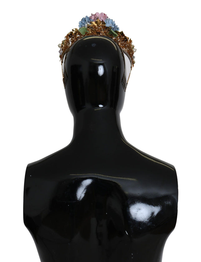 Dolce & Gabbana Gold Crystal Purple Hortensia Headband Crown Diadem - Ellie Belle