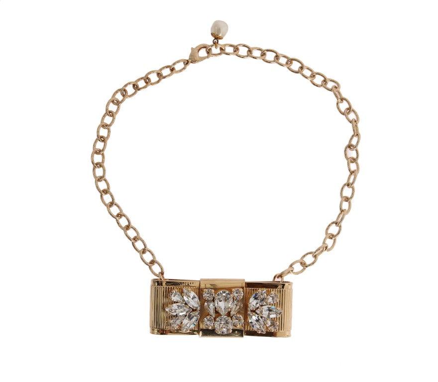 Dolce & Gabbana Gold Crystal Statement Choker Necklace - Ellie Belle