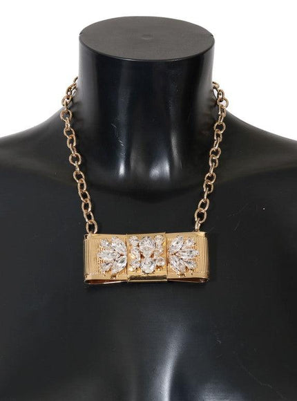 Dolce & Gabbana Gold Crystal Statement Choker Necklace - Ellie Belle
