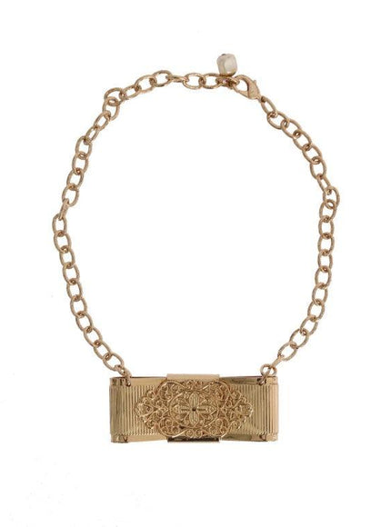 Dolce & Gabbana Gold Crystal Statement Choker Necklace - Ellie Belle