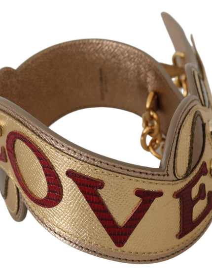 Dolce & Gabbana Gold Leather LOVE Bag Accessory Shoulder Strap - Ellie Belle