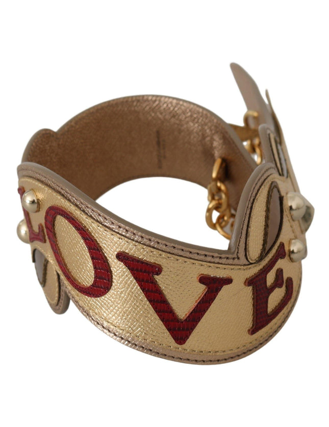 Dolce & Gabbana Gold Leather LOVE Bag Accessory Shoulder Strap - Ellie Belle