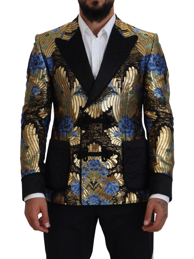 Dolce & Gabbana Gold Lurex Double Breasted Jacket Blazer - Ellie Belle