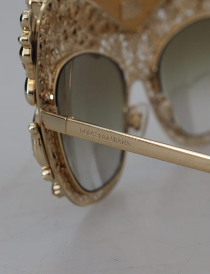 Dolce & Gabbana Gold Metal Crystals Angel Appliques DG2219 Sunglasses - Ellie Belle
