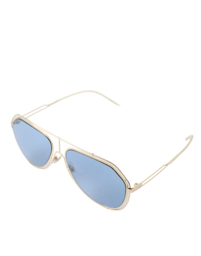 Dolce & Gabbana Gold Metal Frame Blue Lenses DG2176 Aviator Sunglasses - Ellie Belle