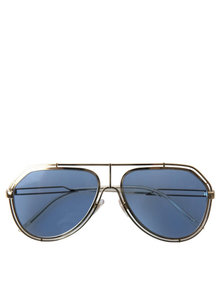 Dolce & Gabbana Gold Metal Frame Blue Lenses DG2176 Aviator Sunglasses - Ellie Belle