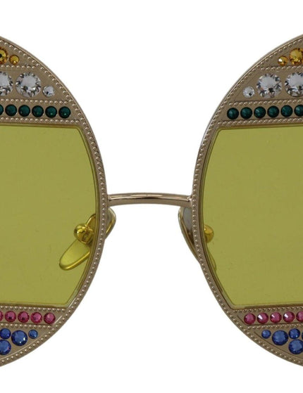 Dolce & Gabbana Gold Oval Metal Crystals Shades DG2209B Sunglasses - Ellie Belle