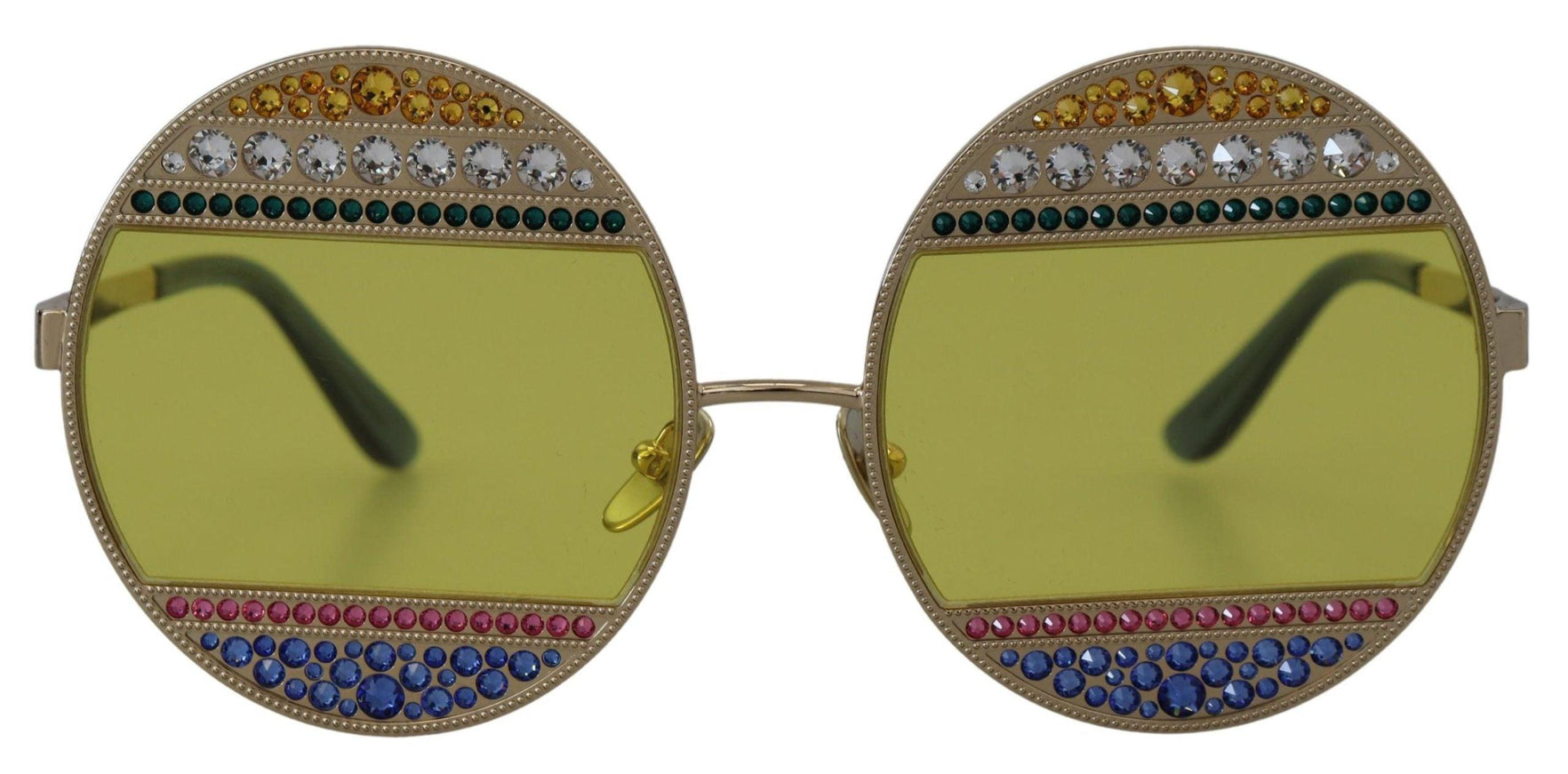 Dolce & Gabbana Gold Oval Metal Crystals Shades DG2209B Sunglasses - Ellie Belle