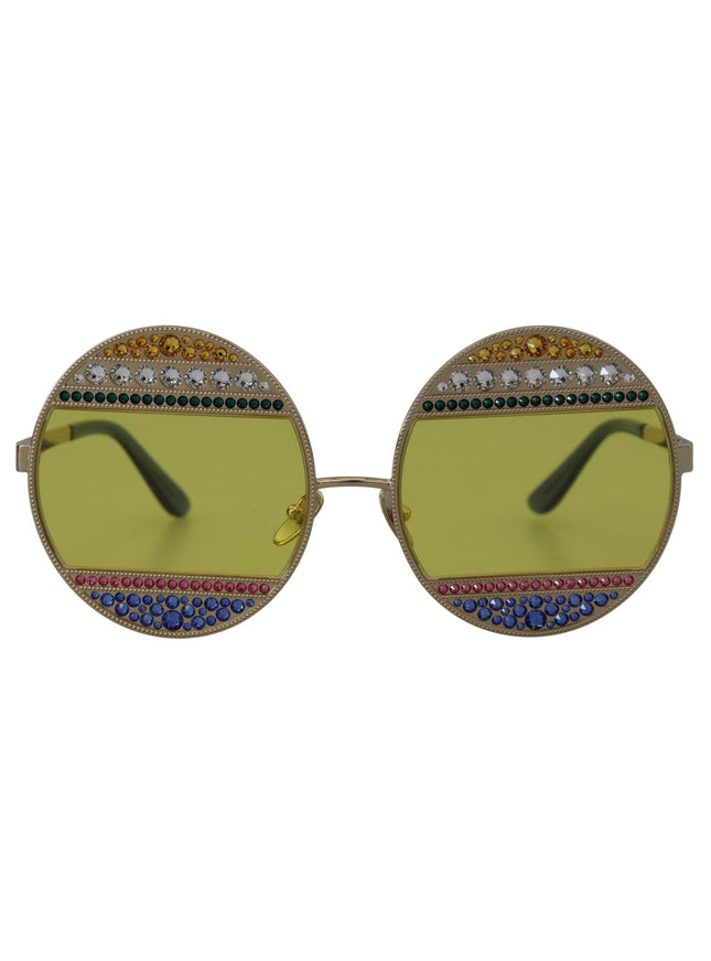 Dolce & Gabbana Gold Oval Metal Crystals Shades DG2209B Sunglasses - Ellie Belle