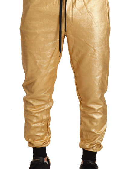 Dolce & Gabbana Gold Pig Of The Year Cotton Trousers Pants - Ellie Belle