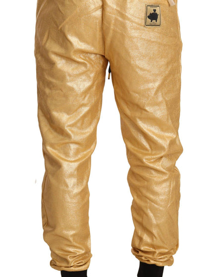 Dolce & Gabbana Gold Pig Of The Year Cotton Trousers Pants - Ellie Belle