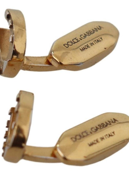 Dolce & Gabbana Gold Plated Brass Horseshoe Men Accessory Cufflinks - Ellie Belle