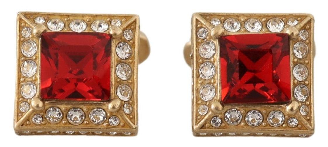 Dolce & Gabbana Gold Plated Sterling 925 Silver Crystal Accessory Cufflinks - Ellie Belle