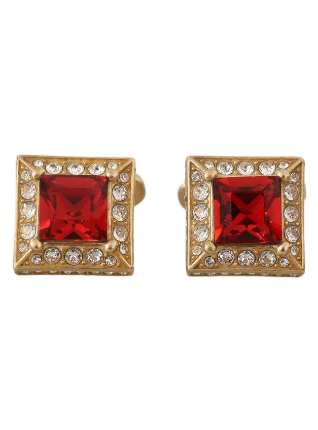 Dolce & Gabbana Gold Plated Sterling 925 Silver Crystal Accessory Cufflinks - Ellie Belle