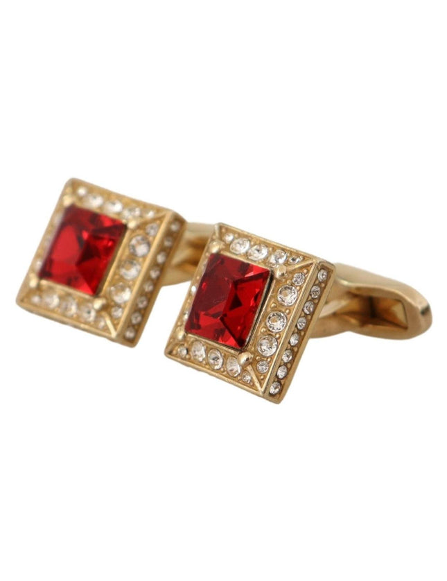 Dolce & Gabbana Gold Plated Sterling 925 Silver Crystal Accessory Cufflinks - Ellie Belle