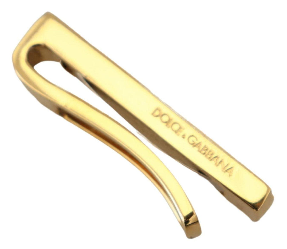 Dolce & Gabbana Gold Silver Brass Logo Men Tie Clip - Ellie Belle