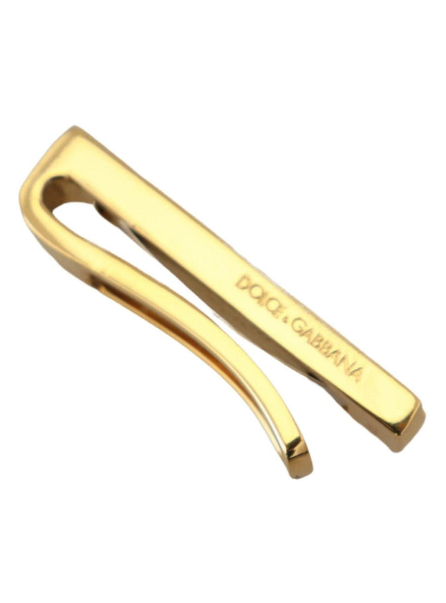 Dolce & Gabbana Gold Silver Brass Logo Men Tie Clip - Ellie Belle