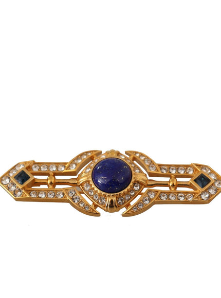 Dolce & Gabbana Gold Tone Brass Crystal Embellished Pin Brooch - Ellie Belle