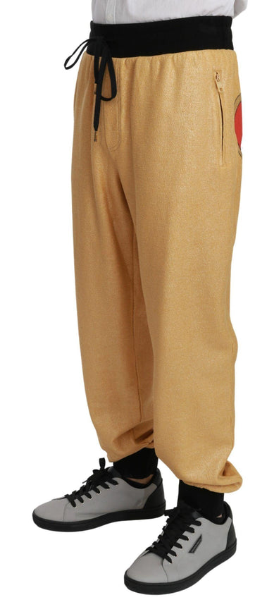 Dolce & Gabbana Gold Year Of The Pig Cotton Mens Pants - Ellie Belle