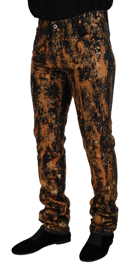 Dolce & Gabbana Golden Ash Cotton Retro Men Denim Jeans - Ellie Belle