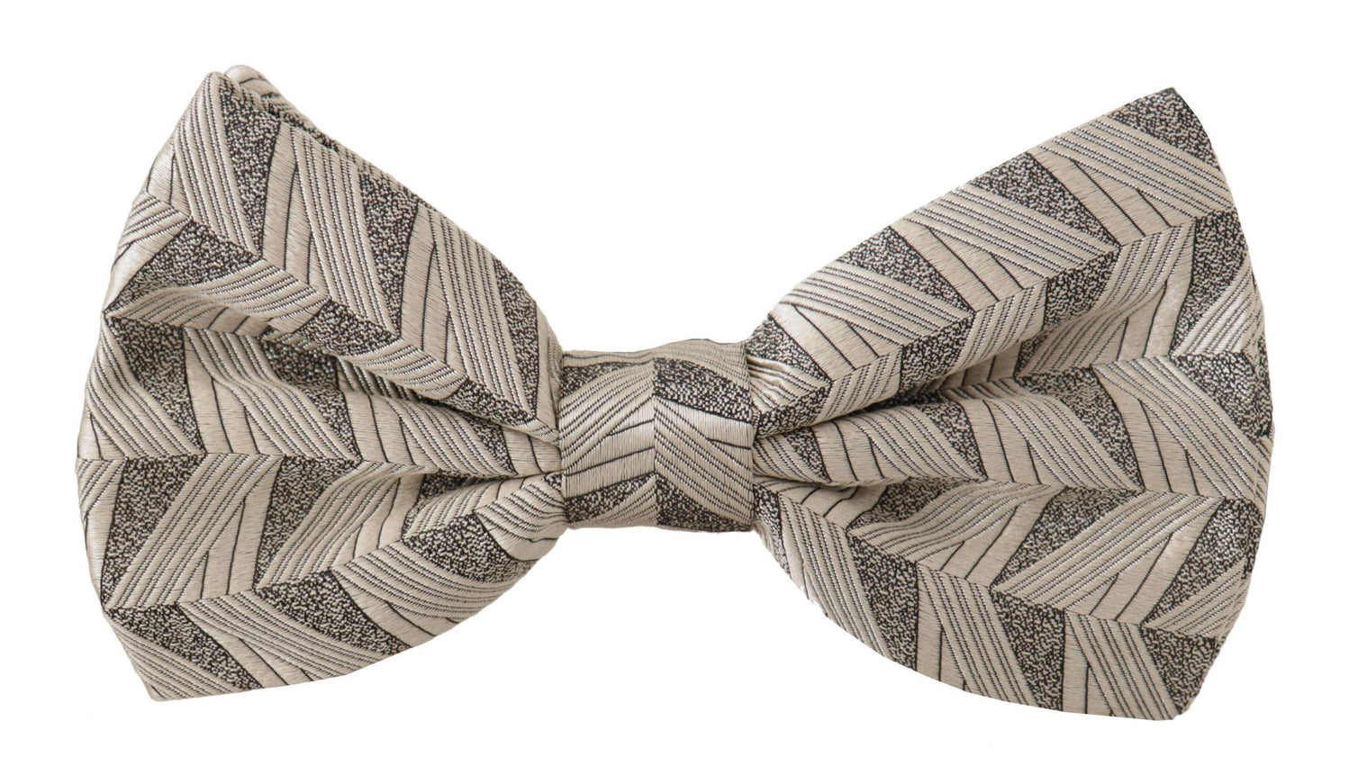 Dolce & Gabbana Gray 100% Silk Adjustable Neck Papillon Bow Tie - Ellie Belle