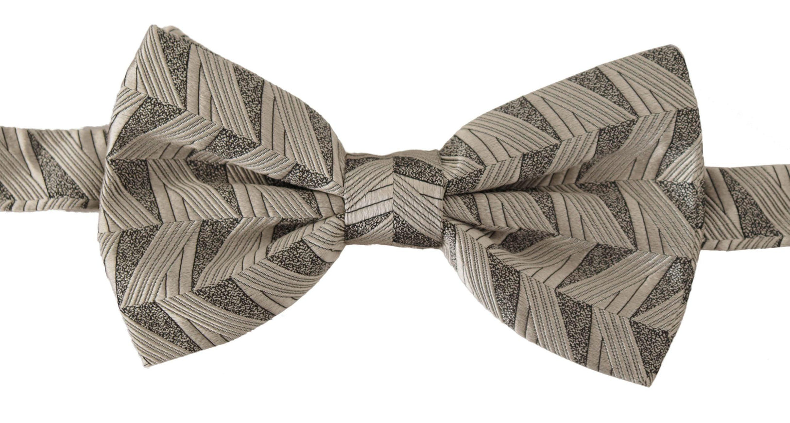 Dolce & Gabbana Gray 100% Silk Adjustable Neck Papillon Bow Tie - Ellie Belle