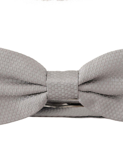 Dolce & Gabbana Gray 100% Silk Adjustable Neck Papillon Tie