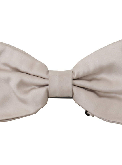 Dolce & Gabbana Gray 100% Silk Adjustable Neck Papillon Tie