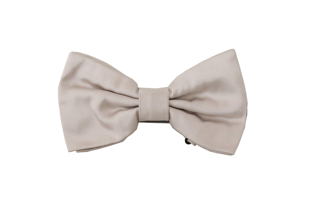 Dolce & Gabbana Gray 100% Silk Adjustable Neck Papillon Tie - Ellie Belle