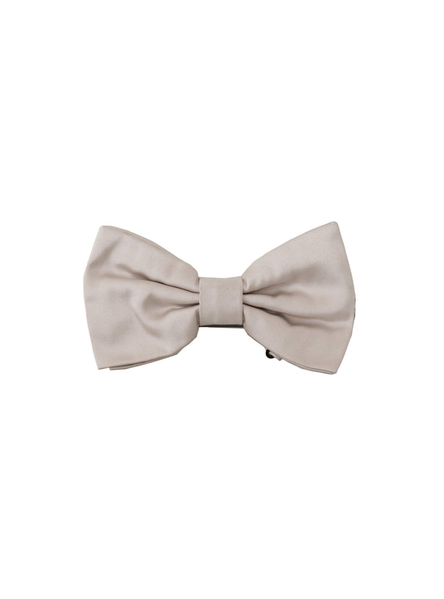 Dolce & Gabbana Gray 100% Silk Adjustable Neck Papillon Tie - Ellie Belle