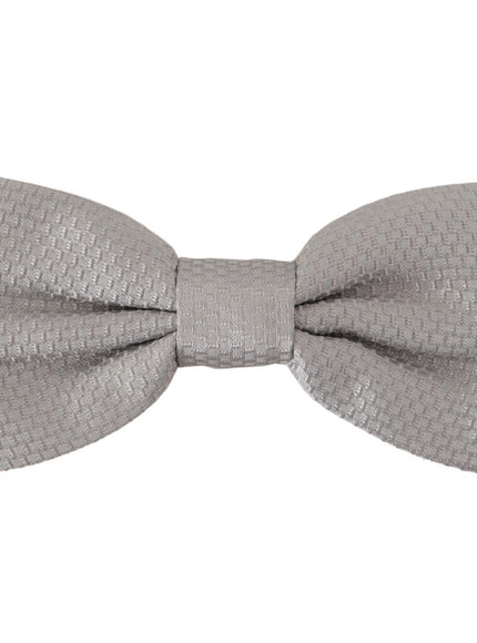 Dolce & Gabbana Gray 100% Silk Adjustable Neck Papillon Tie